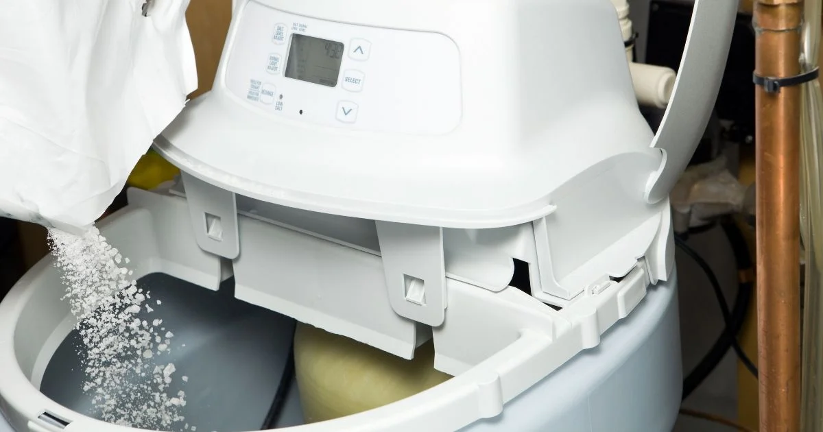 Adding salt to residential water softener system